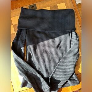 Madewell Black Ribbed Knit Sweater